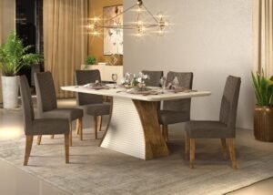 TABLE A MANGER AVEC 6 CHAISES – Image 2